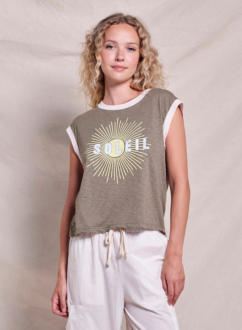 Cropped Muscle Tank - Fern